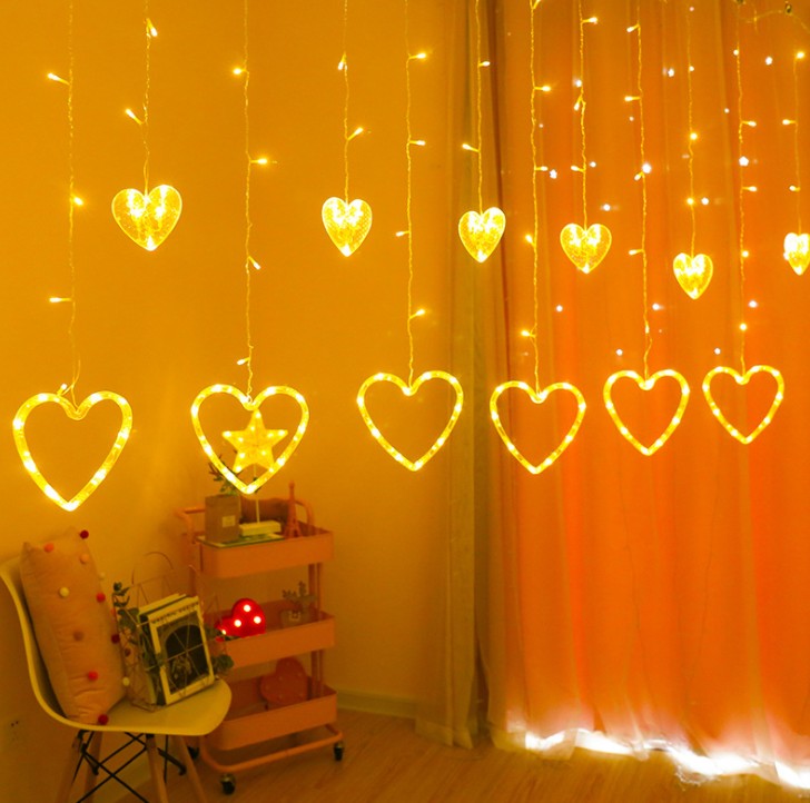 LED heart shape garland light