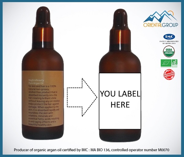2016 OBM / OEM Pure certificated bulk Argan oil with private labeling