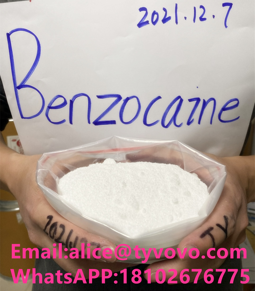 99% pure Benzocaine/Benzocaina hloride powder with USP/BP standard  