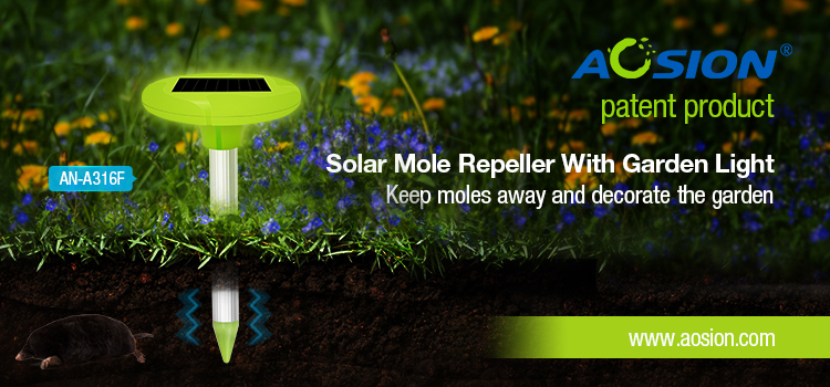 Solar Mole Repeller with Decorative Light