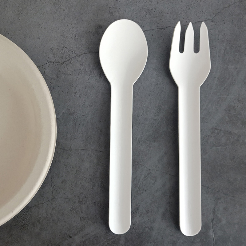 Paper Pulp Tableware Eco-Friendly Biodegradable Natural Disposable Cutlery Fork