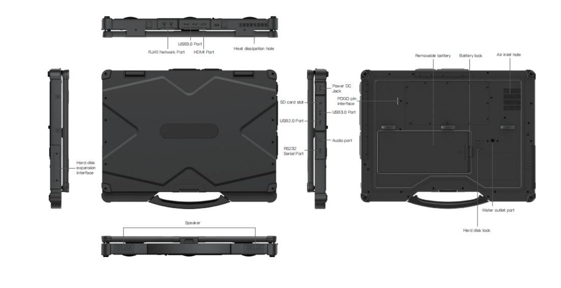 14'' Intel: EM-X14U Dual battery Notebook