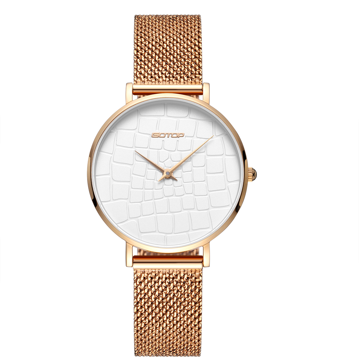 FEATURES OF SS550 SLIM CASE MESH STRAP WOMEN'S WATCH