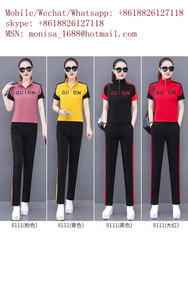 Monisa lady summer sports leisure colorful suit with short sleeves