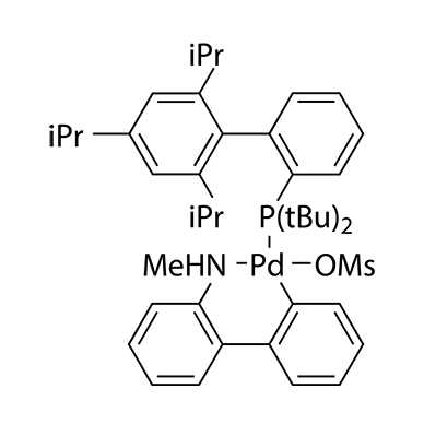 Methanesulfonato(2-di-t-butylphosphino-2',4',6'-tri-i-propyl-1,1'-biphenyl)(2'-methylamino-1,1'-biphenyl-2-yl)palladium(II)