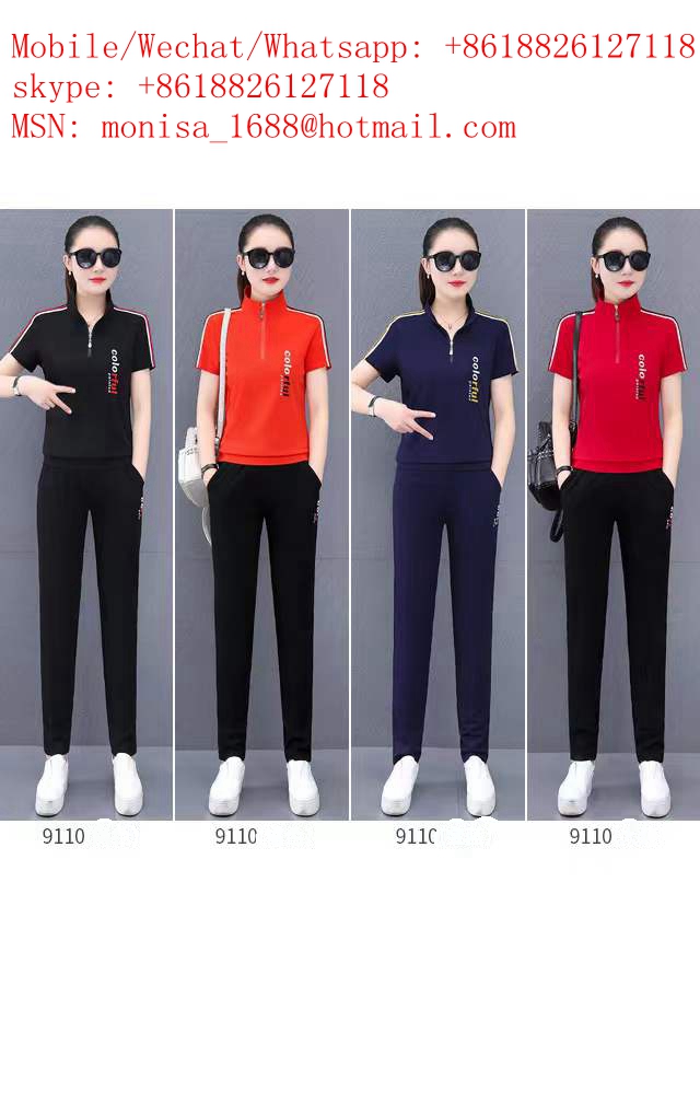 Monisa girl sports leisure colorful suit with ice silk fabric in summer / silk cotton sports and leisure Casual men's wear