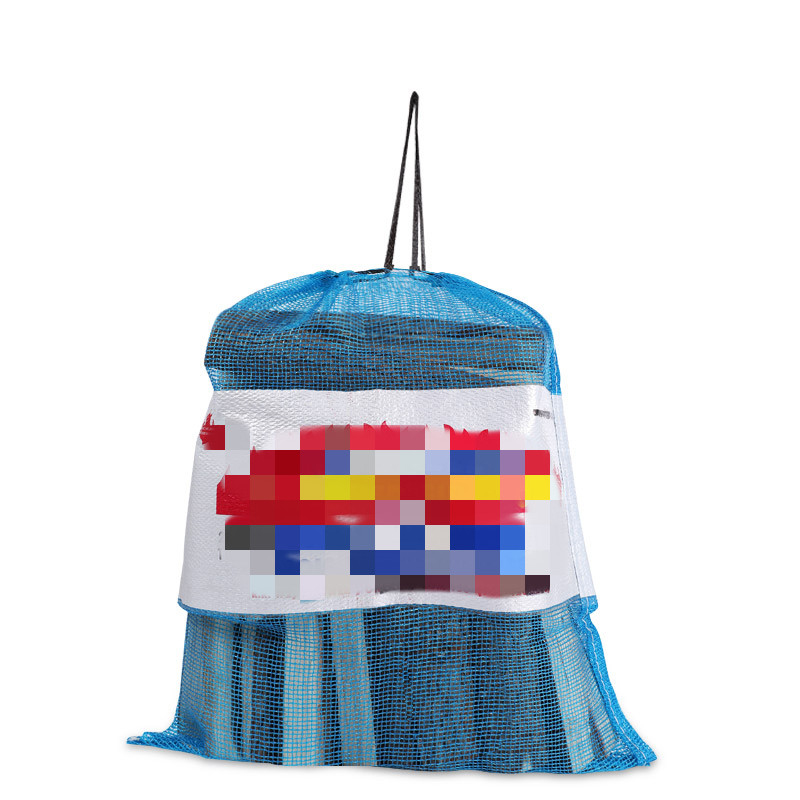 Сетчатый мешок для дров с печатью логотипа Сумки упаковочная ткань Сетка качественная большая сетчатая сумка