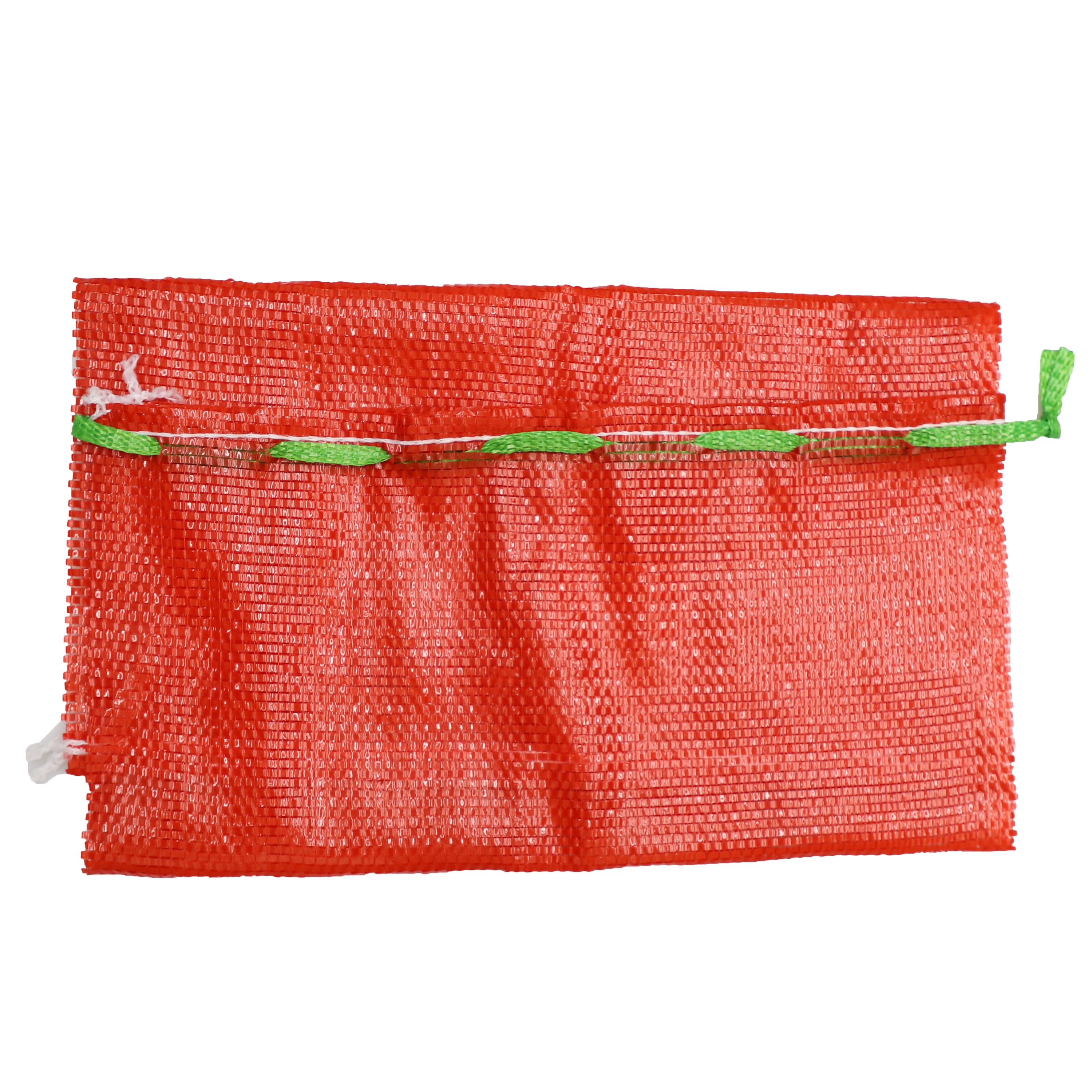 可重复使用的 pp 管状拉绳网状网袋，用于水果和蔬菜