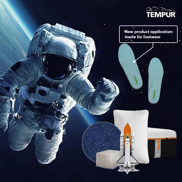 TEMPUR outsoles and insole for collaboration to branded footwear companies.