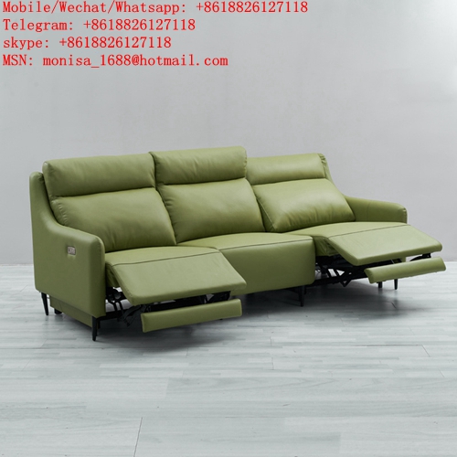 Italian Minimalist Leather Smart Sofa Living Room Straight Row Three-Seat First-Class Fashion Space Capsule Electric Function Sofa