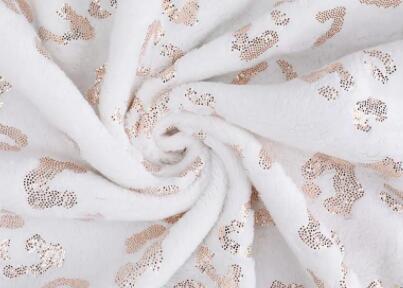Bronzing Gold Foil Printed Solid Polyester Flannel Fabric