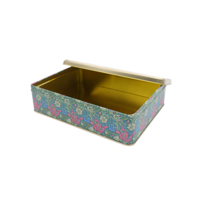 Оптовая прямоугольная жестяная коробка для шоколада, металлические жестяные контейнеры для хранения, жестяная коробка для пищевых продуктов