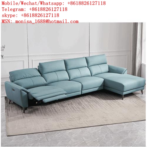 New First Layer Cowhide Functional L-Shaped Chaise Longue Sofa Modern Minimalist Doll Cotton Skin-Friendly Leather Sofa Combination