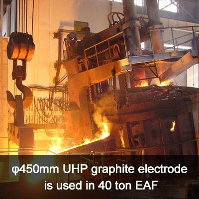 450mm UHP graphite electrode is used in 40 ton EAF