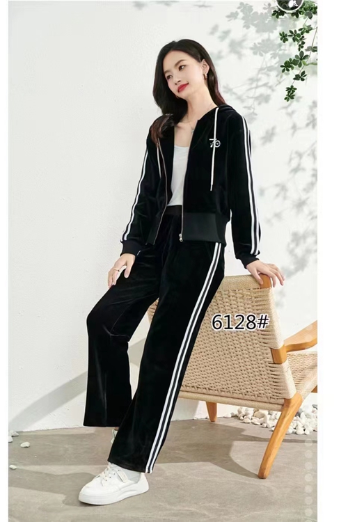 Spring And Autumn Gold Velvet Suit Female Middle-Aged And Elderly Women's Sportswear Loose And Western Style Two-Piece Suit