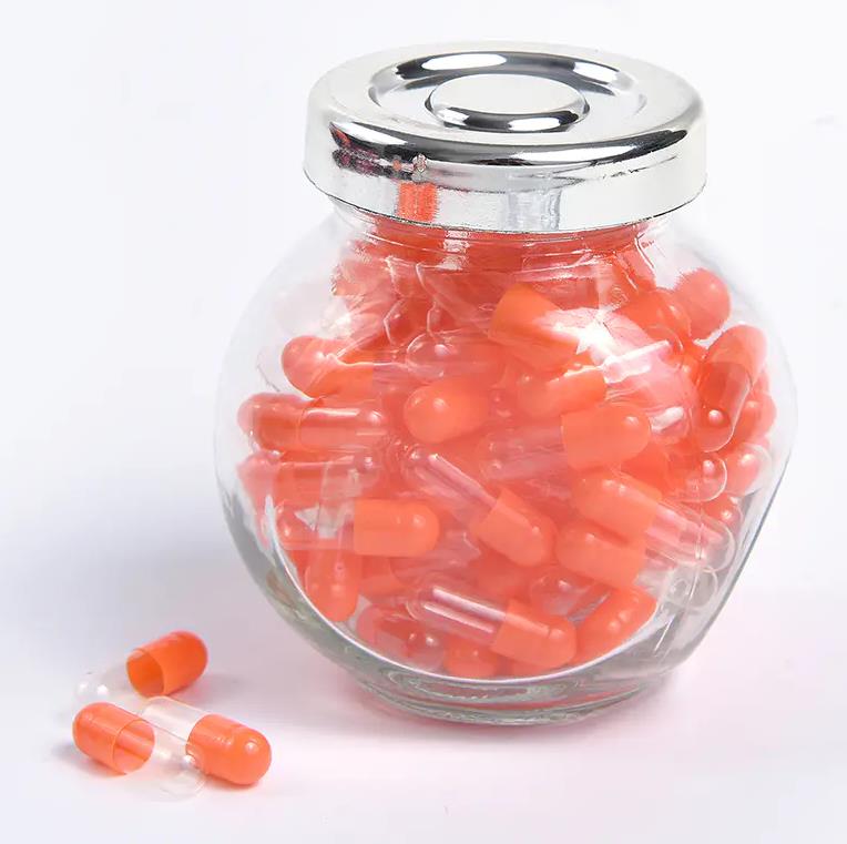 Orange & Transparent Semi-Transparent Empty Gelatin Capsules