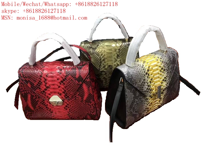 New Imported Python Leather 26cm Portable One-Shoulder Messenger Bag Fashion Trend Casual All-Match High-End