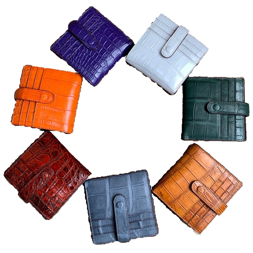 Real Crocodile Leather Wallet Short Leather Multi-Card Card Holder New Leather Wallet Buckle Wallet Unisex