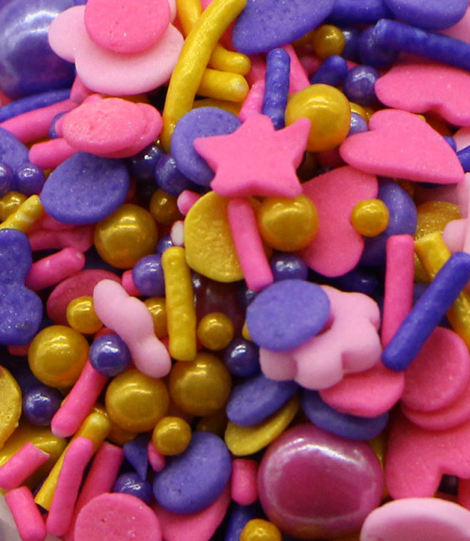 Hollow Heart Confetti With Jimmies Sprinkles Mix