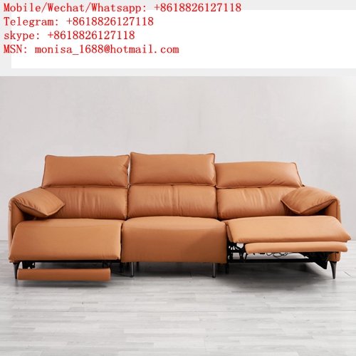 New Modern Minimalist Designer Leather Sofa Straight Row Living Room Three-Position Armrest Folding Multifunctional Sofa