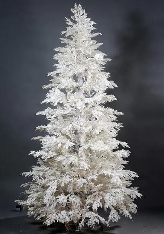 210CM WHITE PRE-LIT CHRISTMAS TREE