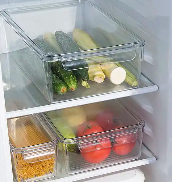 PET  Transparent  refrigerator storage  with lid  storage box