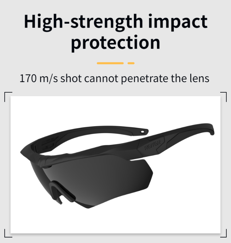 高冲击力，CE EN 166级偏光选项军事特殊射击眼镜弹道战术护目镜战斗太阳镜