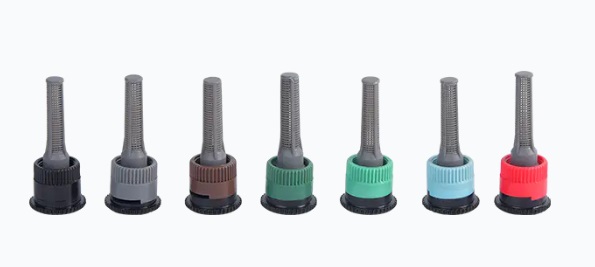 Buried nozzles with different ranges