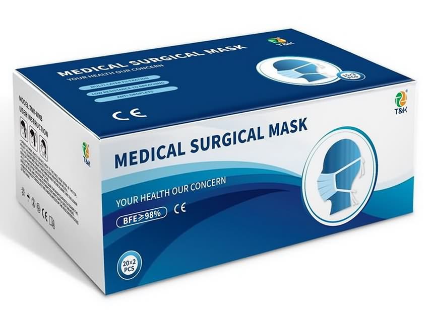 3-слойная медицинская хирургическая маска для лица типа IIR (с завязками)