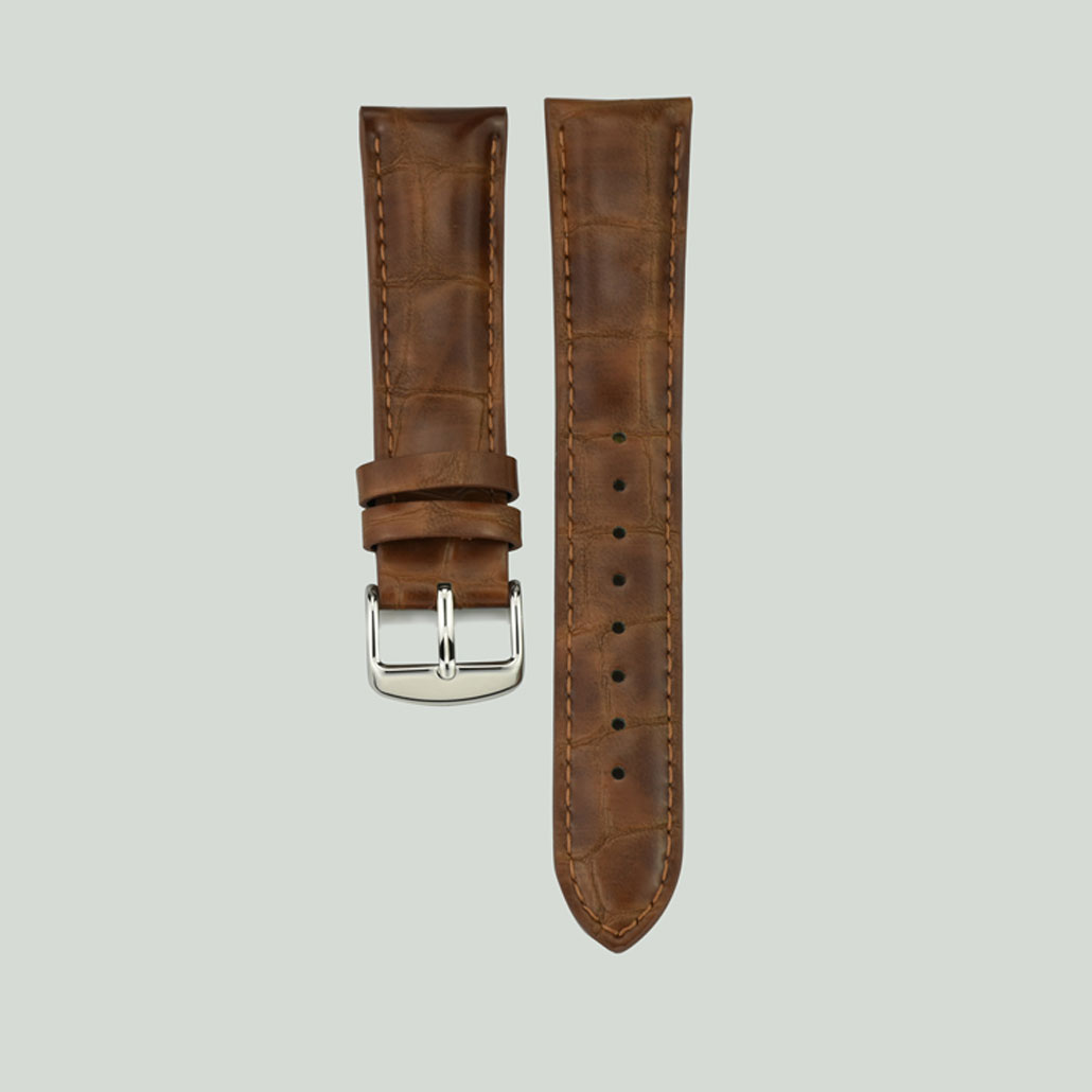 COFFEE COLORED LEATHER WATCH STRAP MANUFACTURER