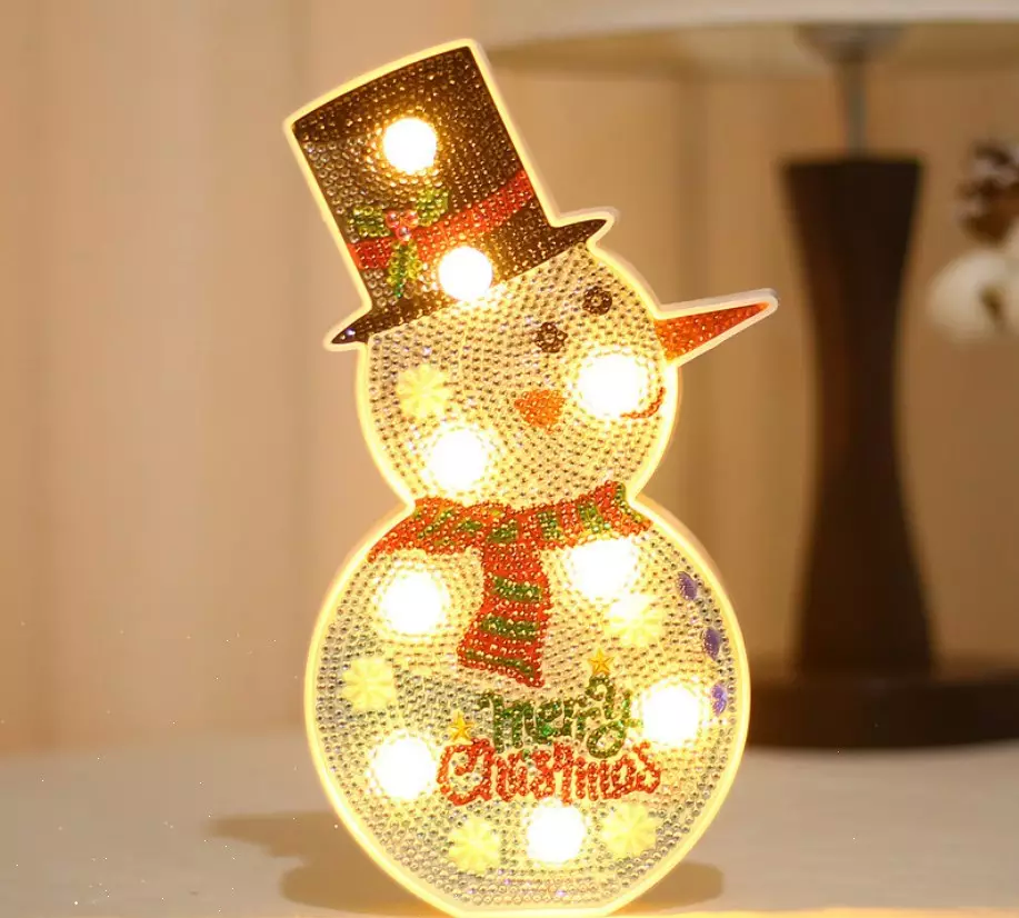 PL christmas resin crafts light led diamond painting christmas ornaments xmas decorations ornaments