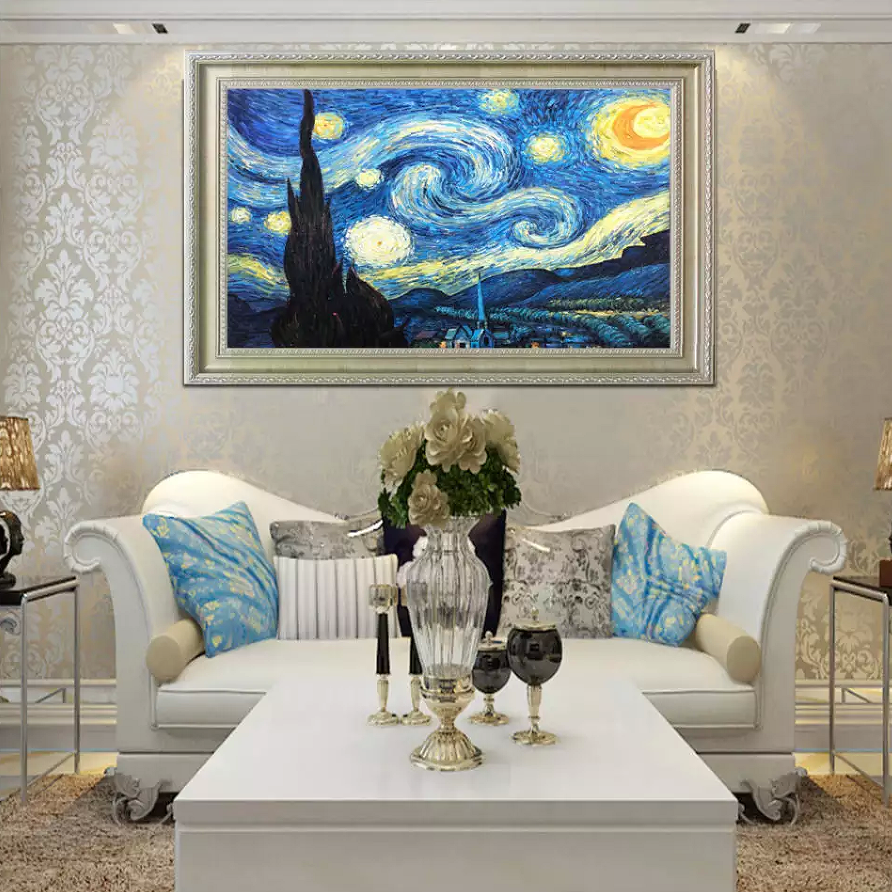 Fantastic Van Gogh Starry Night Impression Handpaint Oil Painting Reproduction Handmade For Art Decor Home Decoration Canvas