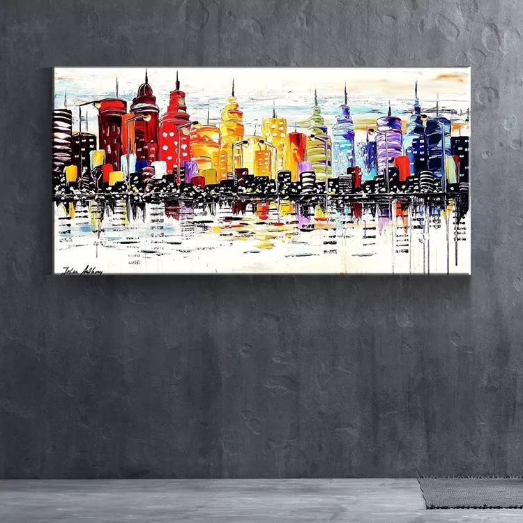 100% Hand-painted abstract canvas oil painting living room decoration