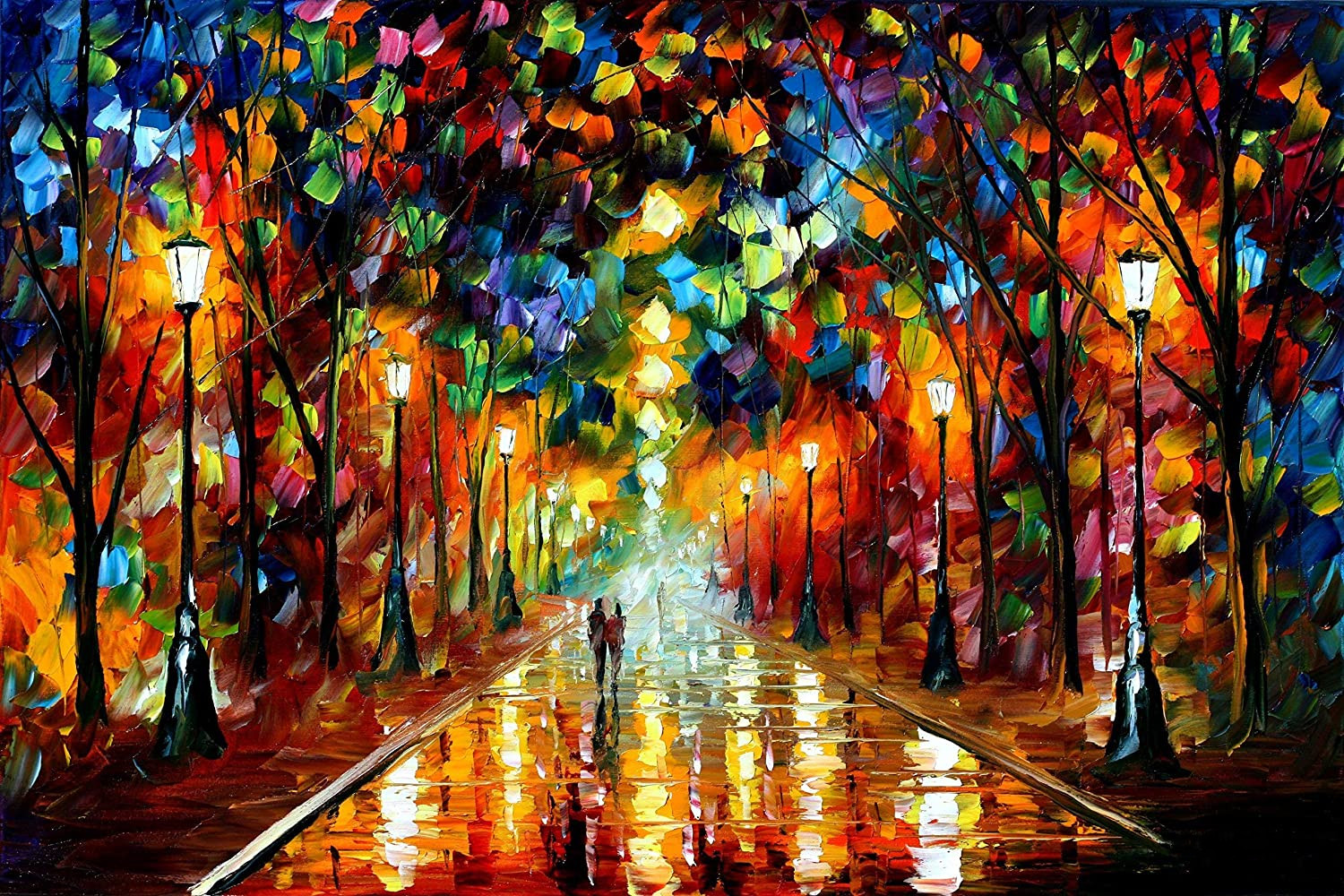 New home wall decoration oil painting landscape umbrella art hand painting oil painting on canvas