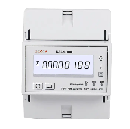Dac4100c One Phase 2 Wires DIN Rail Modbus Smart Energy Meter with Relay