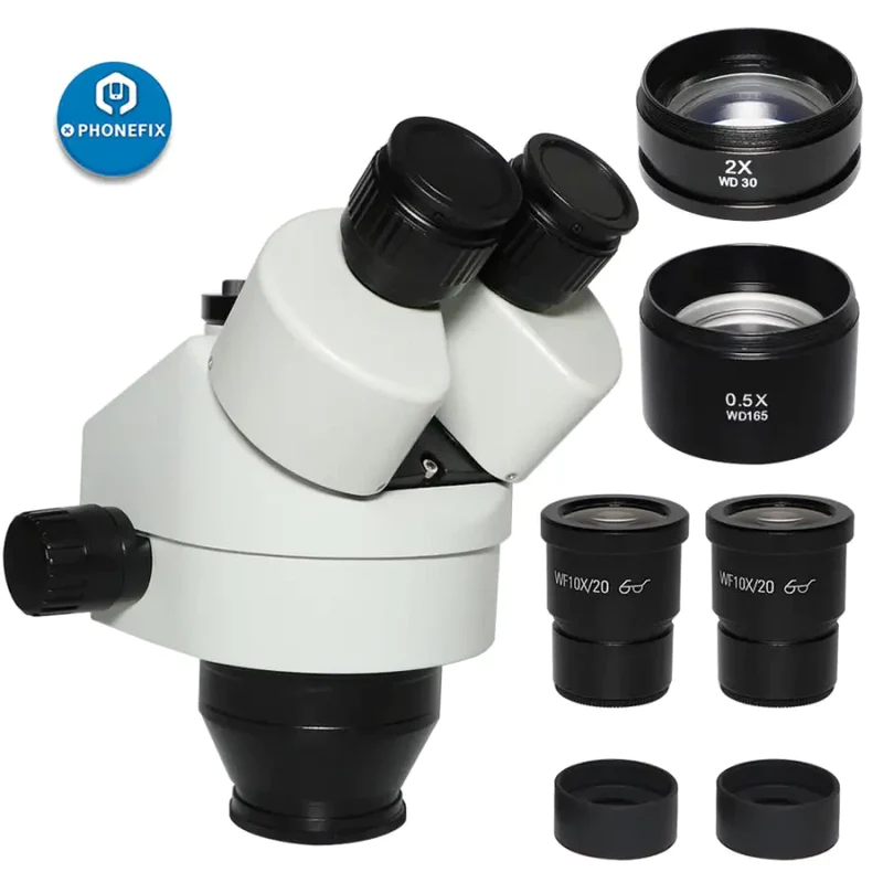 3.5X-90X Simul Trinocular Microscope Head with 0.5X 2.0X Auxiliary Lens