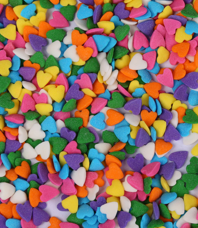 Mini Heart Sprinkles Mixed Color Sequin /Confetti Sprinkles