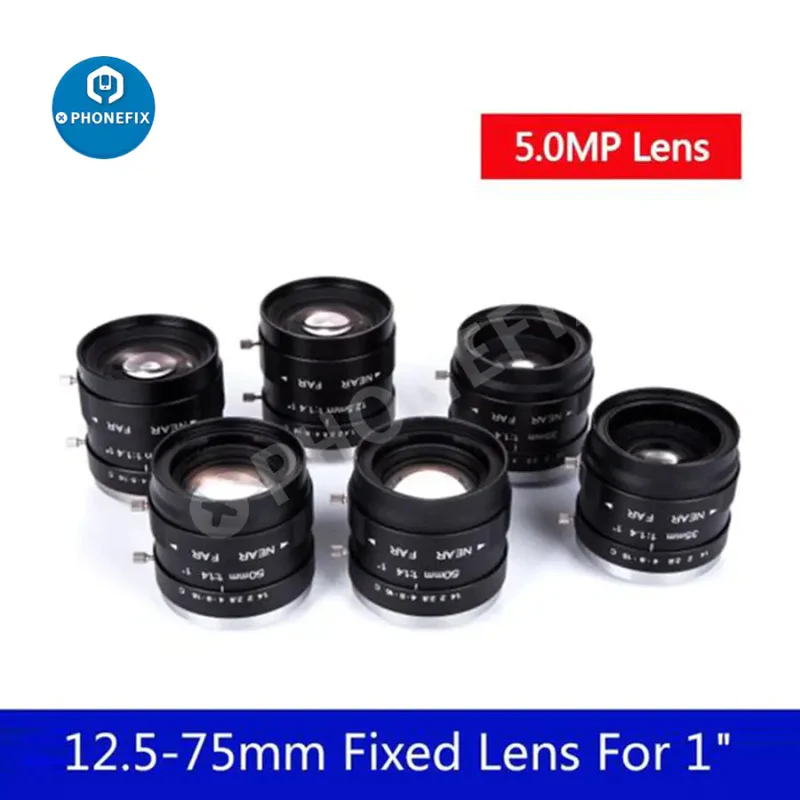 5MP C-mount Industrial 12-75mm Fixed Lens For Machine