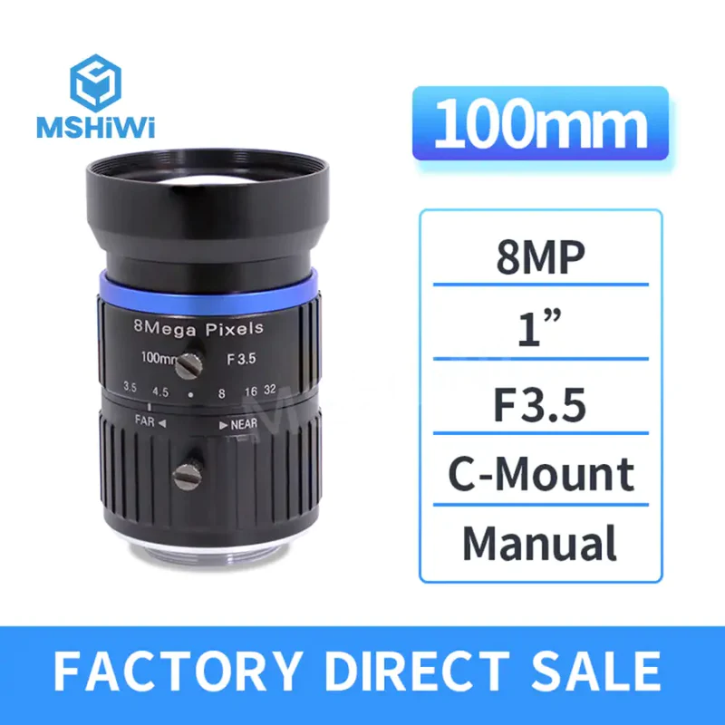 FA lens 5MP C-mount Manual iris machine vision 1/1.8-inch F2.0
