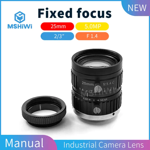 5MP F1.4 Manual Iris 25mm Prime Lens 2/3