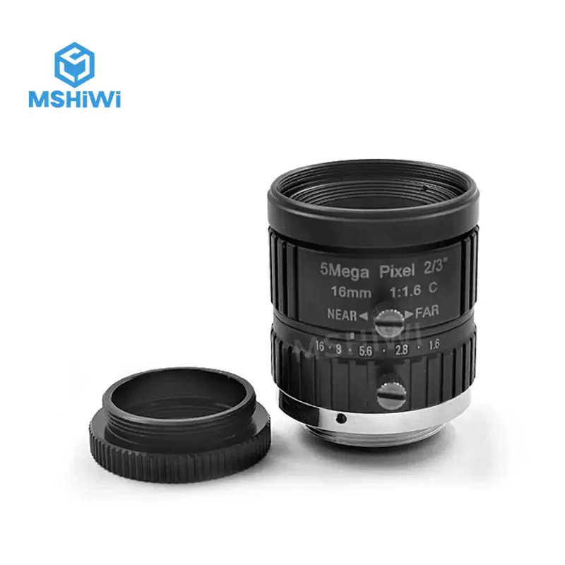 5MP F1.6 C Mount Camera Lens 2/3 16mm Manual Iris Fixed Focus Lenses