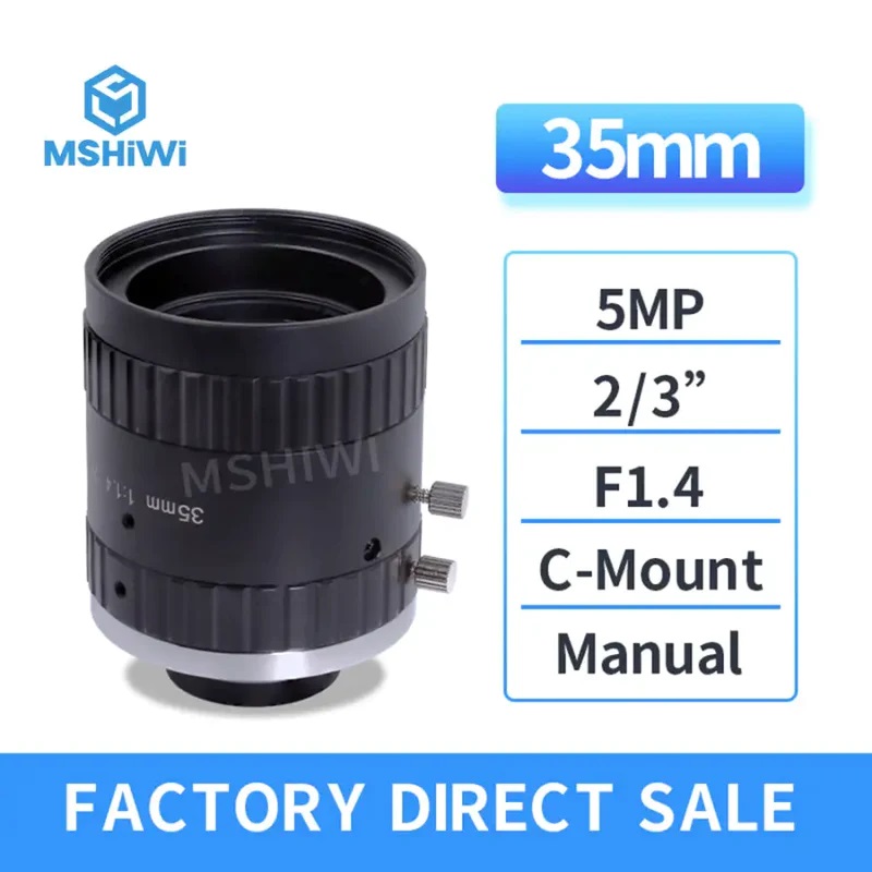 5.0MP 35mm 2/3 F1.4 Fixed ITS Camera Lens Low Distortion Lenses