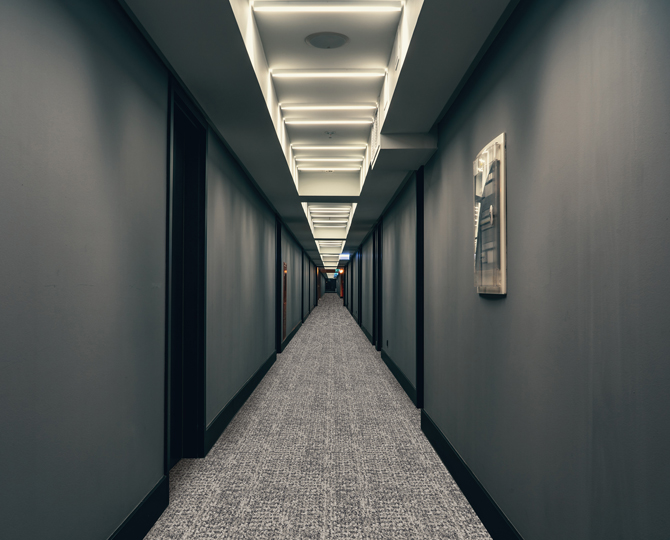 Gray Cut Mid Century Modern Office Carpet