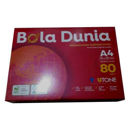 Wholesale copy papers A4 80 gsm bola dunia brand