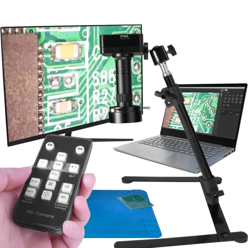 38MP Digital Industrial Camera HDMI USB Microscope Stand 