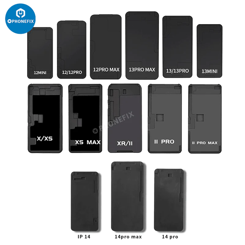 For iPhone 6-14 Pro Max LCD Laminating Mold Black Silicone Mat