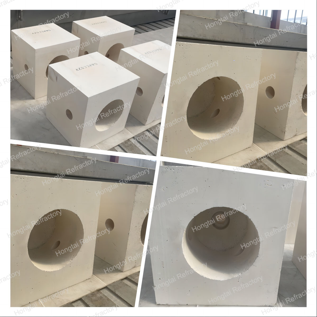 Fused cast AZS block for glass industry furnace