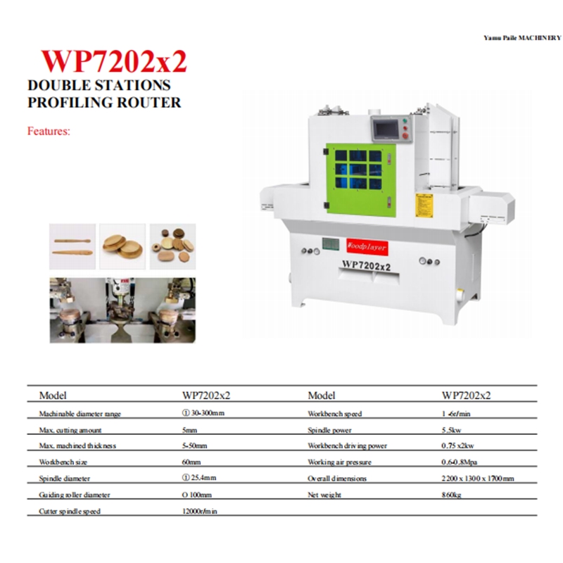 WP7202*2 Double Stations Profiling Router With Workbench And Cutter Woodworking Machinery