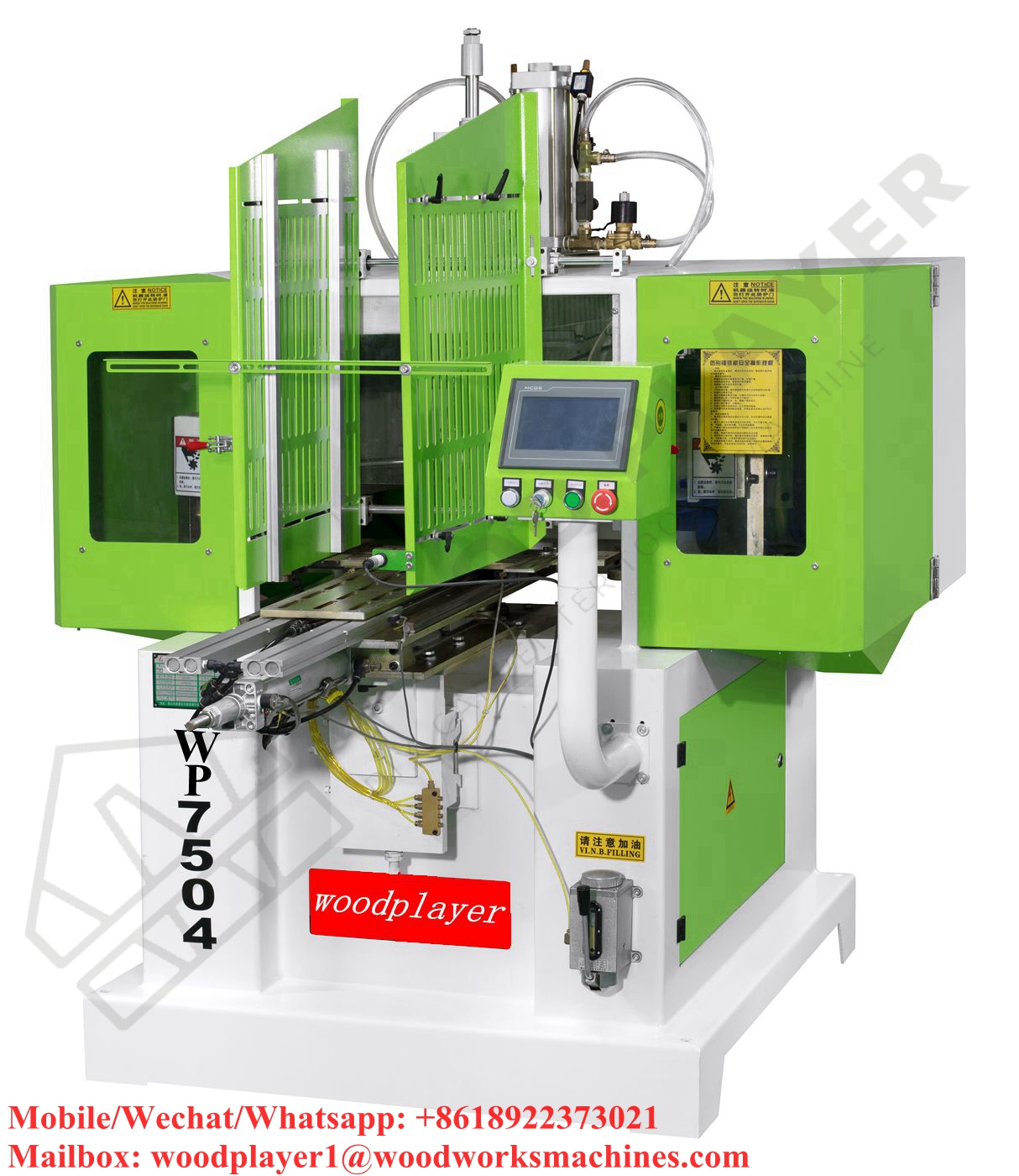 WP7504 Auto Double Shafts Copy Shaper Automatic Profiling Milling and Sanding Integrated Machine