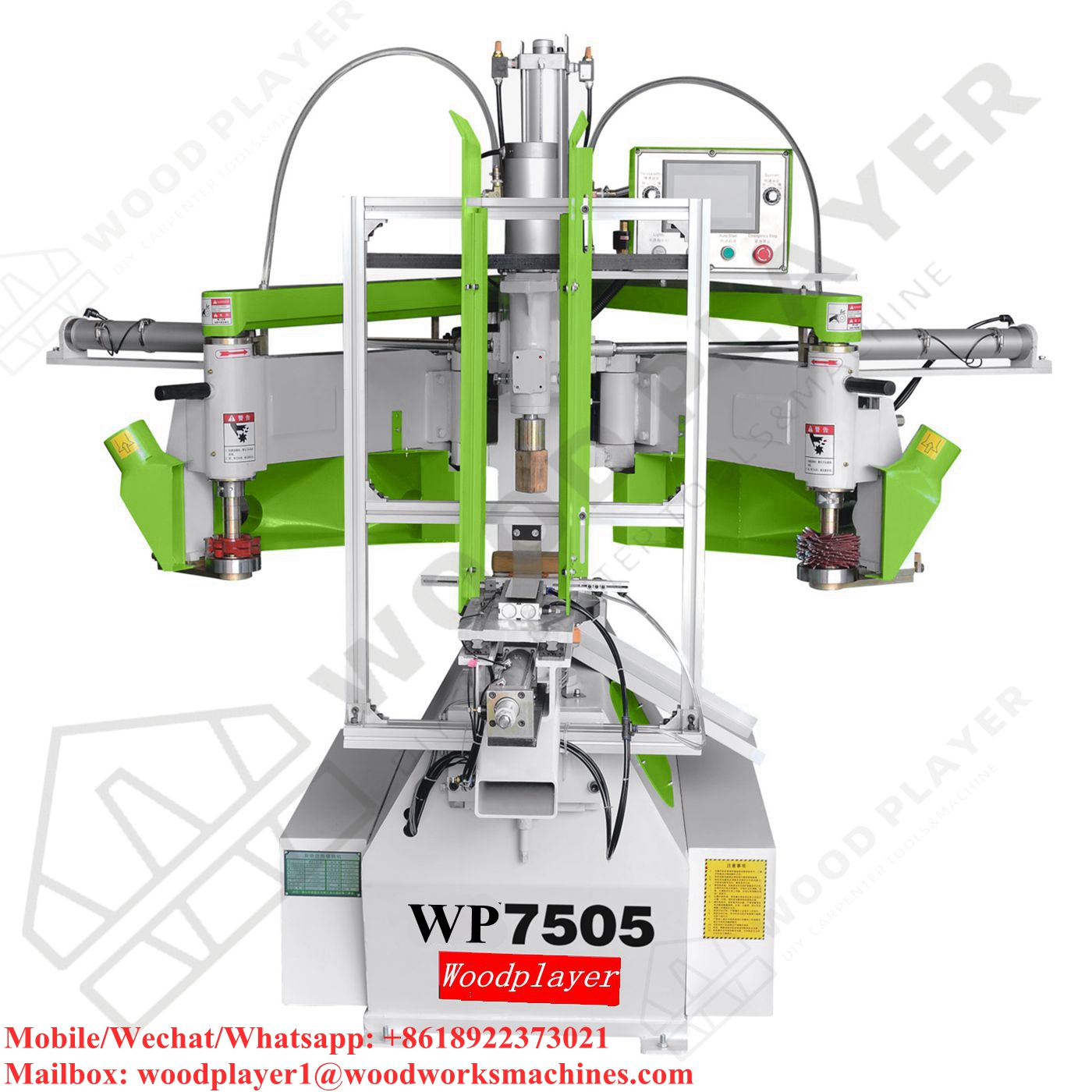 WP7505 Twin Spindles Auto Copy Shaper Fully Automatic Loading And Unloading Profiling Router Milling Belt Sanding Processable Handicrafts